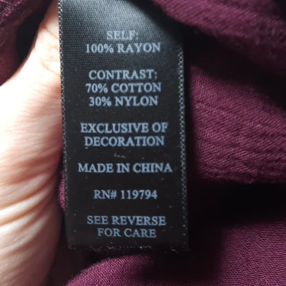 Artesia 3/4 sleeve Wine Goblet Boho Dress size large - Picture 9 of 9